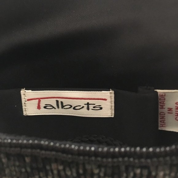 Talbots black green and gold beaded clutch purse - Picture 5 of 5